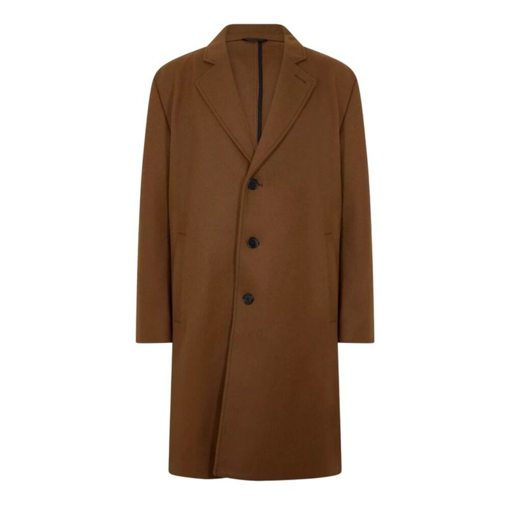 Hugo Mens Plain Lapel Collar Overcoat / Rust/Copper